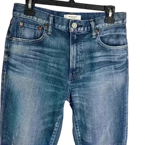 MOUSSY Tamworth High Rise Skinny Crop Lightly Distressed Jeans Size 28 - Picture 3 of 13